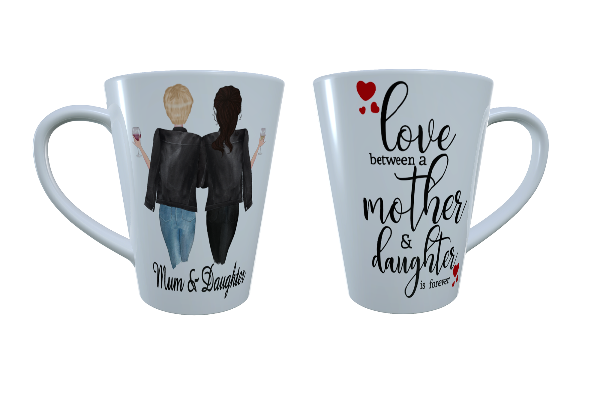 Mum and Daughter Latte Mug, Custom Mothers Day Mug, Latte Mug